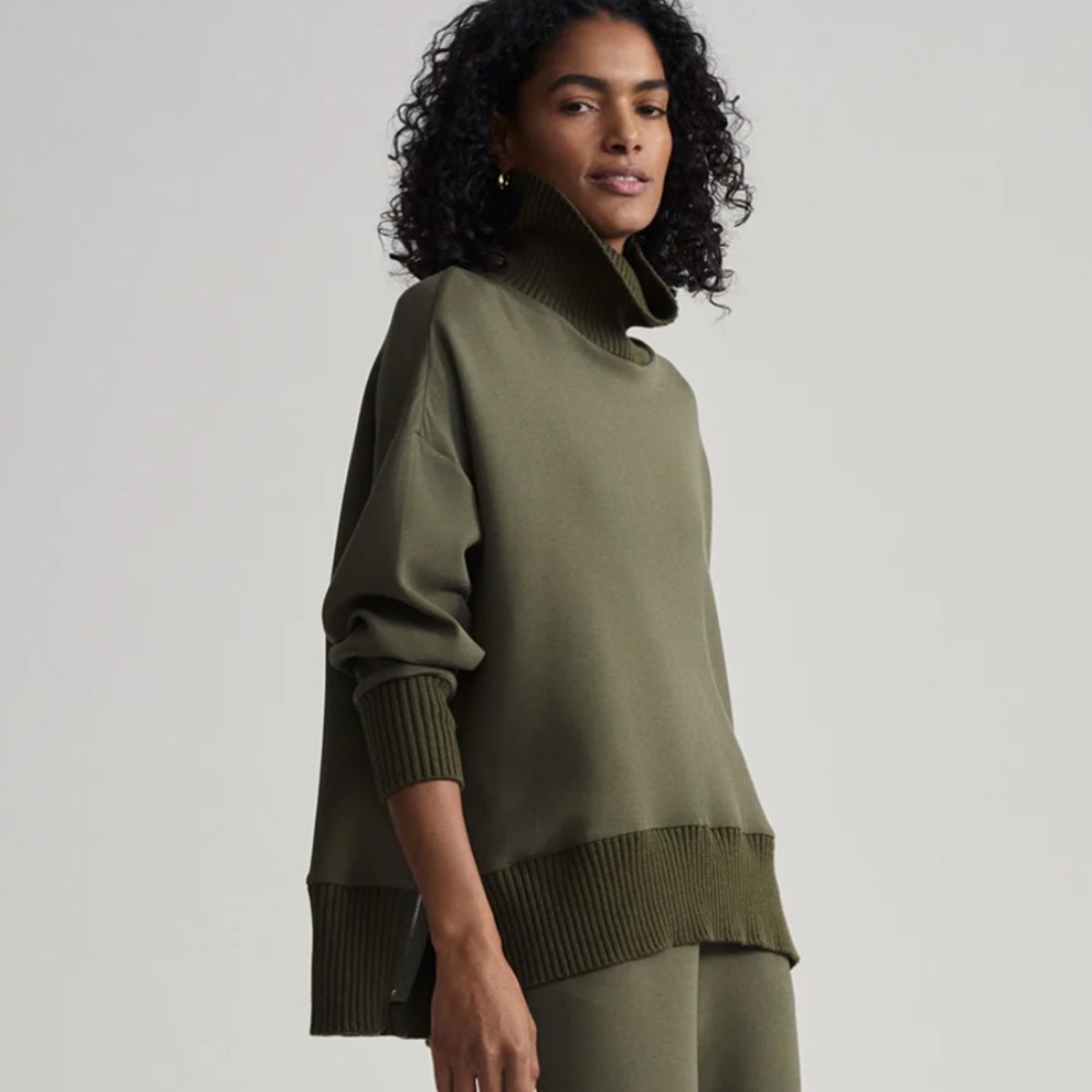 Varley Olive Green Turtleneck Sweater